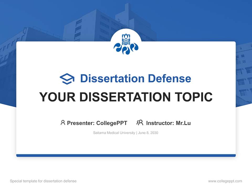 Saitama Medical University Graduation Thesis Defense PPT Template4:3 ratio PPT effect preview image7