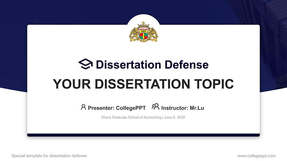 Ohara Graduate School of Accounting Graduation Thesis Defense PPT Template16:9 ratio PPT effect preview image