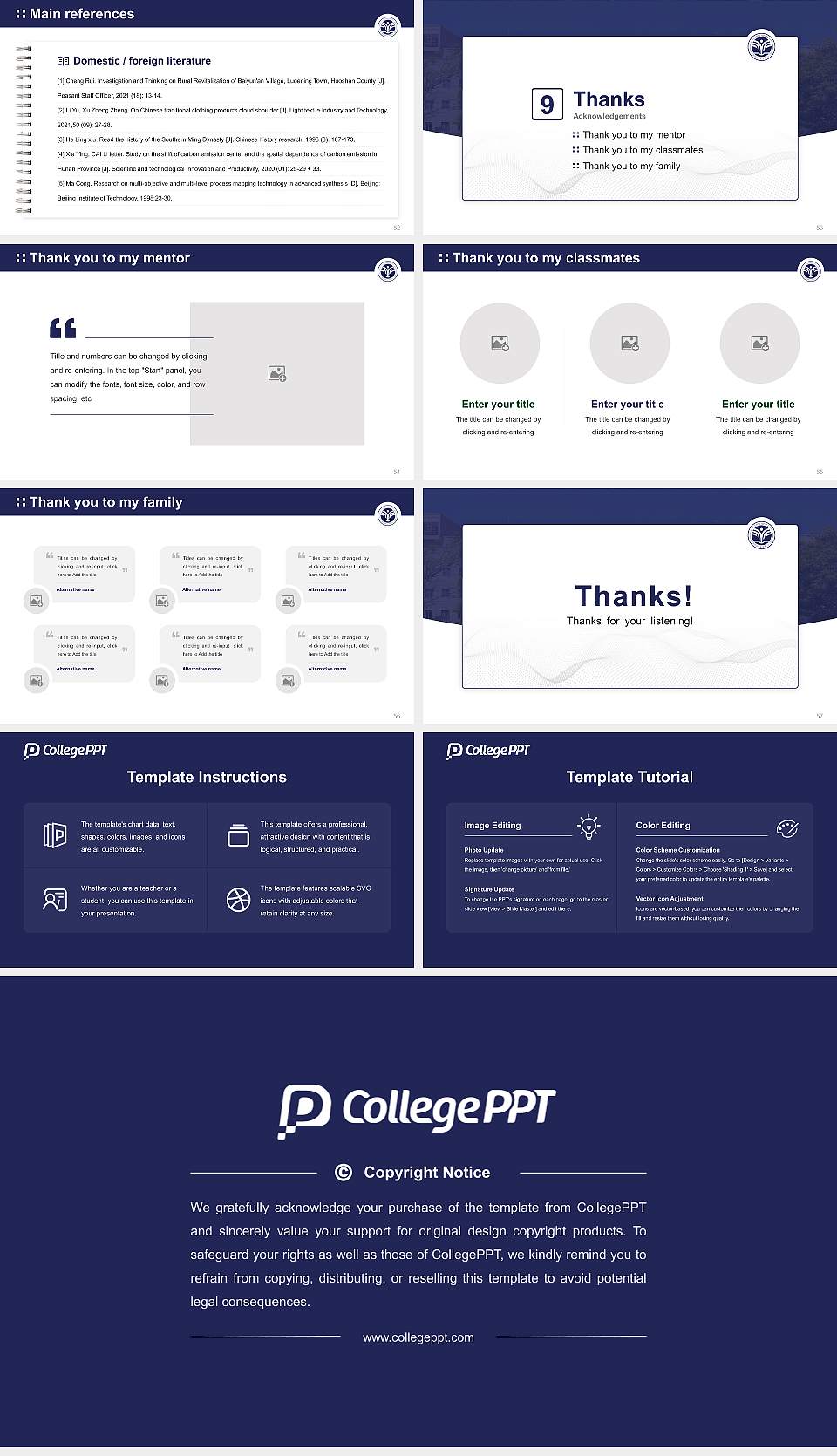 Ryotokuji University Graduation Thesis Defense PPT Template16:9 ratio PPT effect preview image7