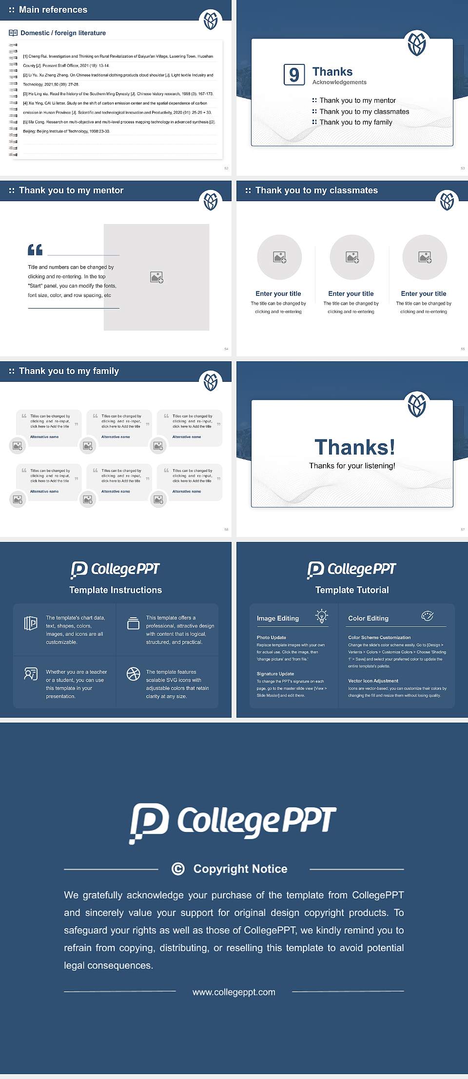 Sakushin Gakuin University Graduation Thesis Defense PPT Template4:3 ratio PPT effect preview image7