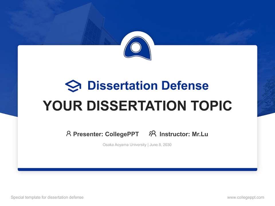 Osaka Aoyama University Graduation Thesis Defense PPT Template4:3 ratio PPT effect preview image7