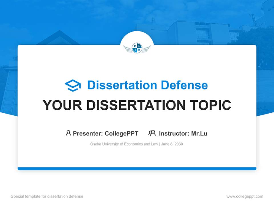 Osaka University of Economics and Law Graduation Thesis Defense PPT Template4:3 ratio PPT effect preview image7