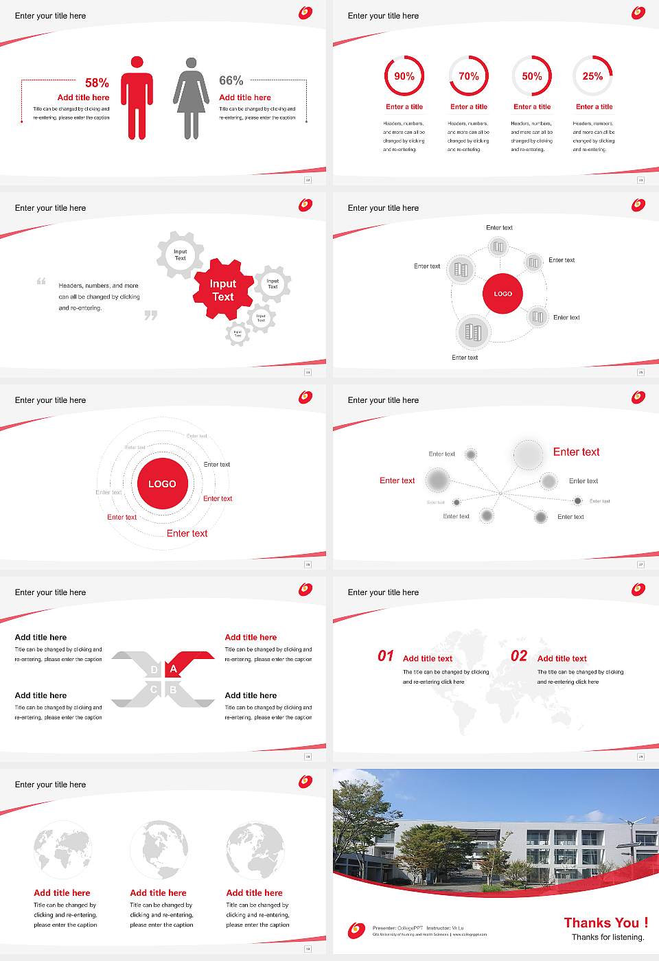 Oita University of Nursing and Health Sciences Course/Courseware Creation PPT Template16:9 ratio PPT effect preview image4