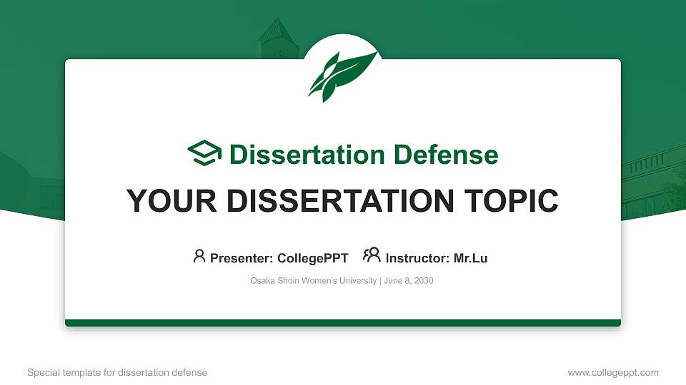 Osaka Shoin Women’s University Graduation Thesis Defense PPT Template16:9 ratio PPT effect preview image