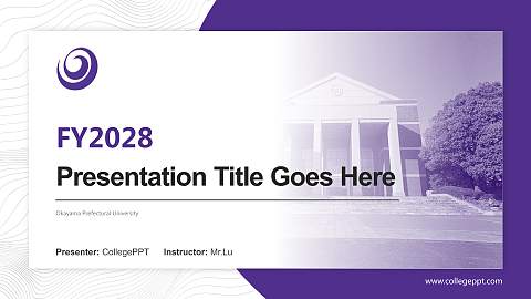 Okayama Prefectural University Academic Presentation/Research Findings Report PPT Template