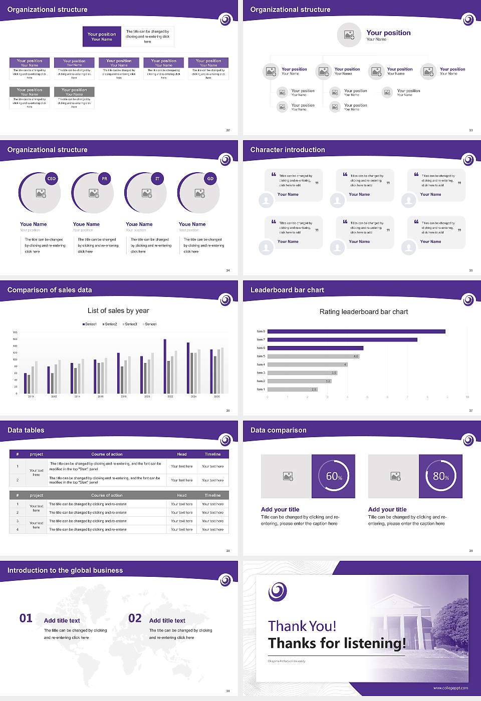 Okayama Prefectural University Academic Presentation/Research Findings Report PPT Template16:9 ratio PPT effect preview image4