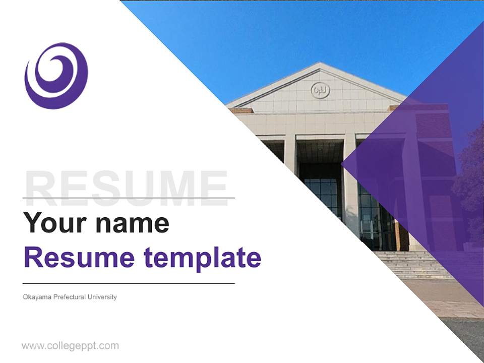 Okayama Prefectural University Resume PPT Template4:3 ratio PPT effect preview image5