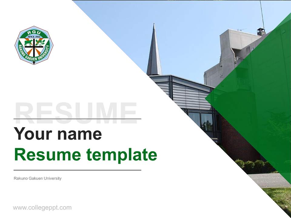 Rakuno Gakuen University Resume PPT Template4:3 ratio PPT effect preview image5