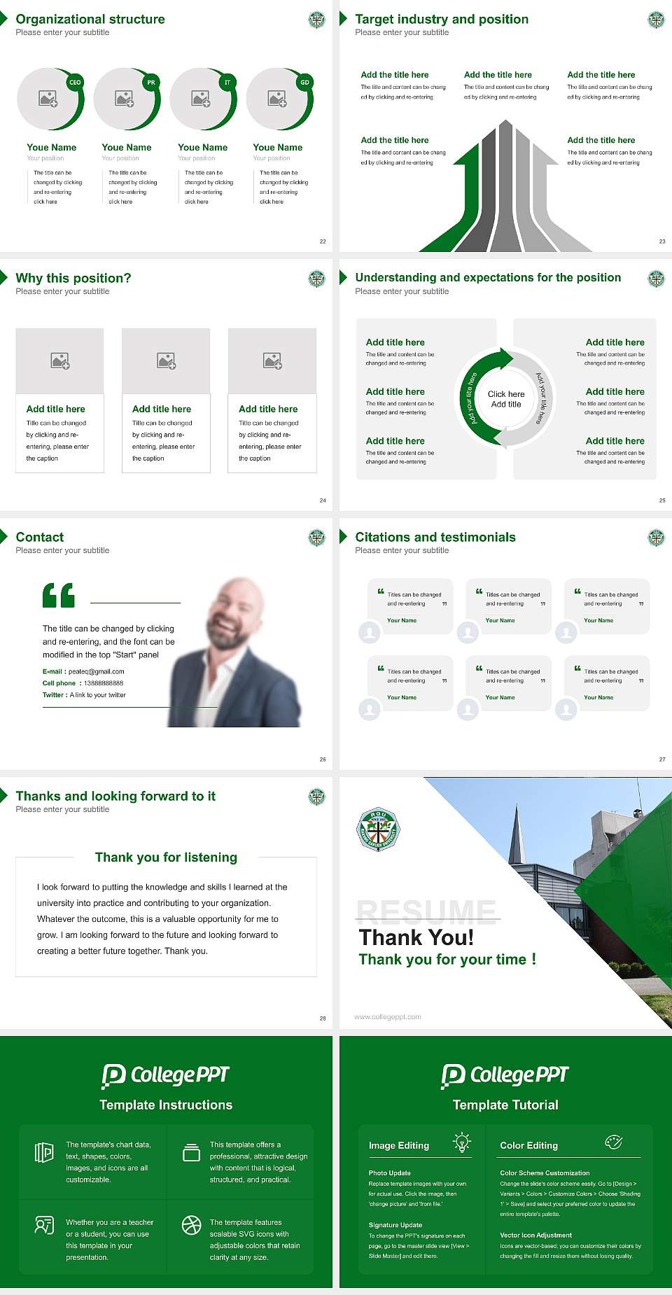 Rakuno Gakuen University Resume PPT Template4:3 ratio PPT effect preview image4