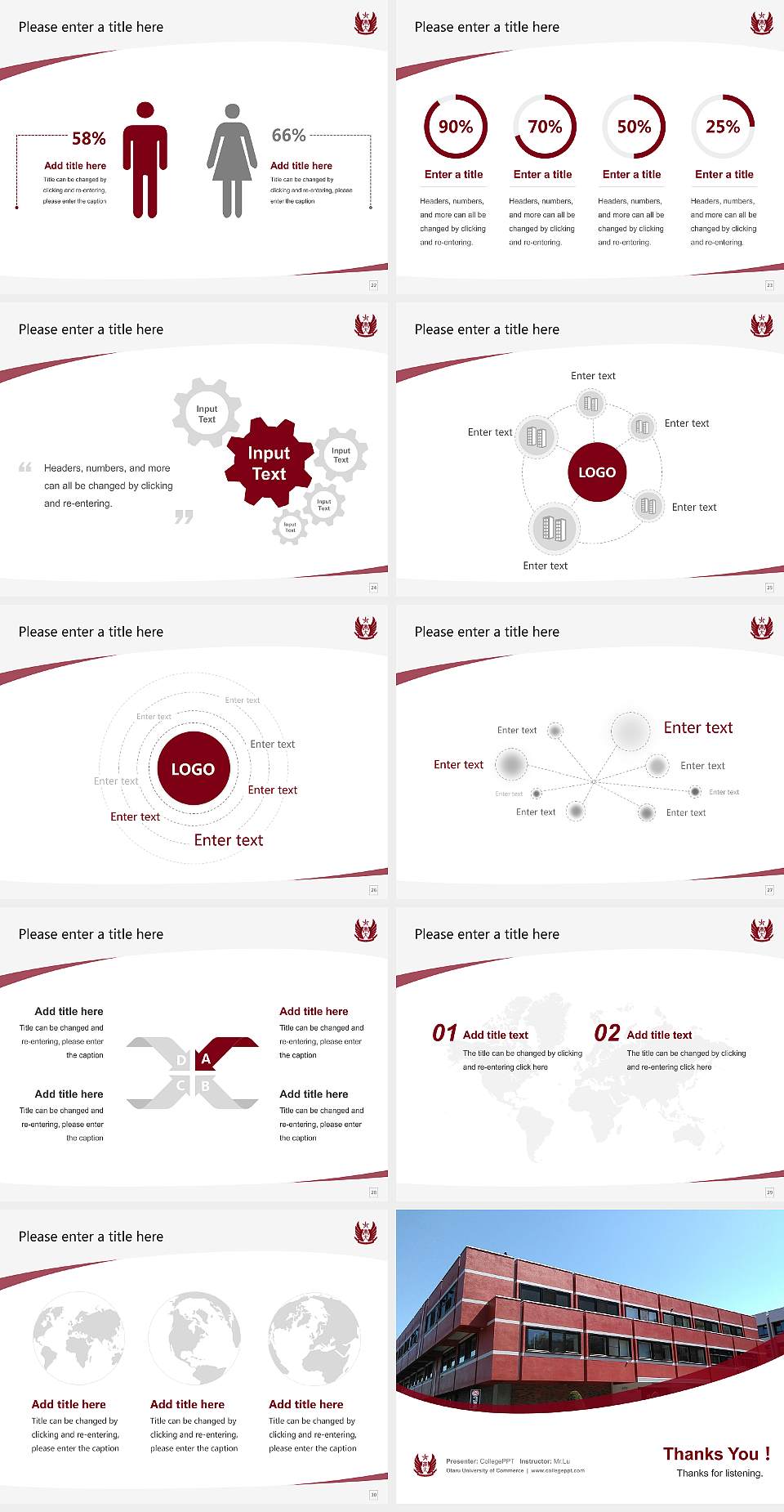 Otaru University of Commerce Course/Courseware Creation PPT Template4:3 ratio PPT effect preview image4
