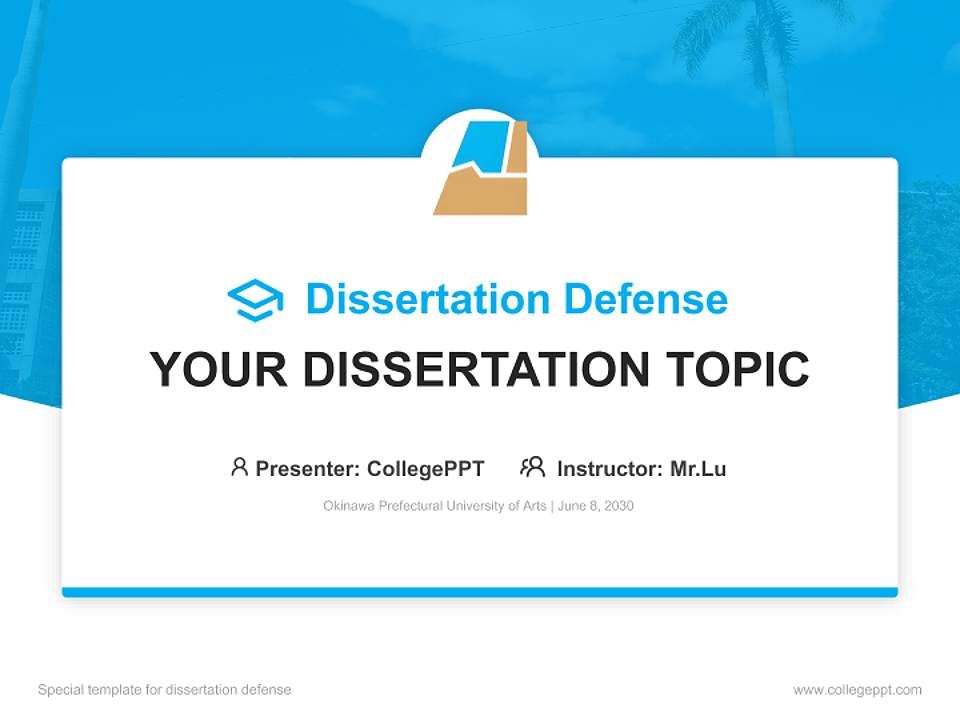 Okinawa Prefectural University of Arts Graduation Thesis Defense PPT Template4:3 ratio PPT effect preview image7