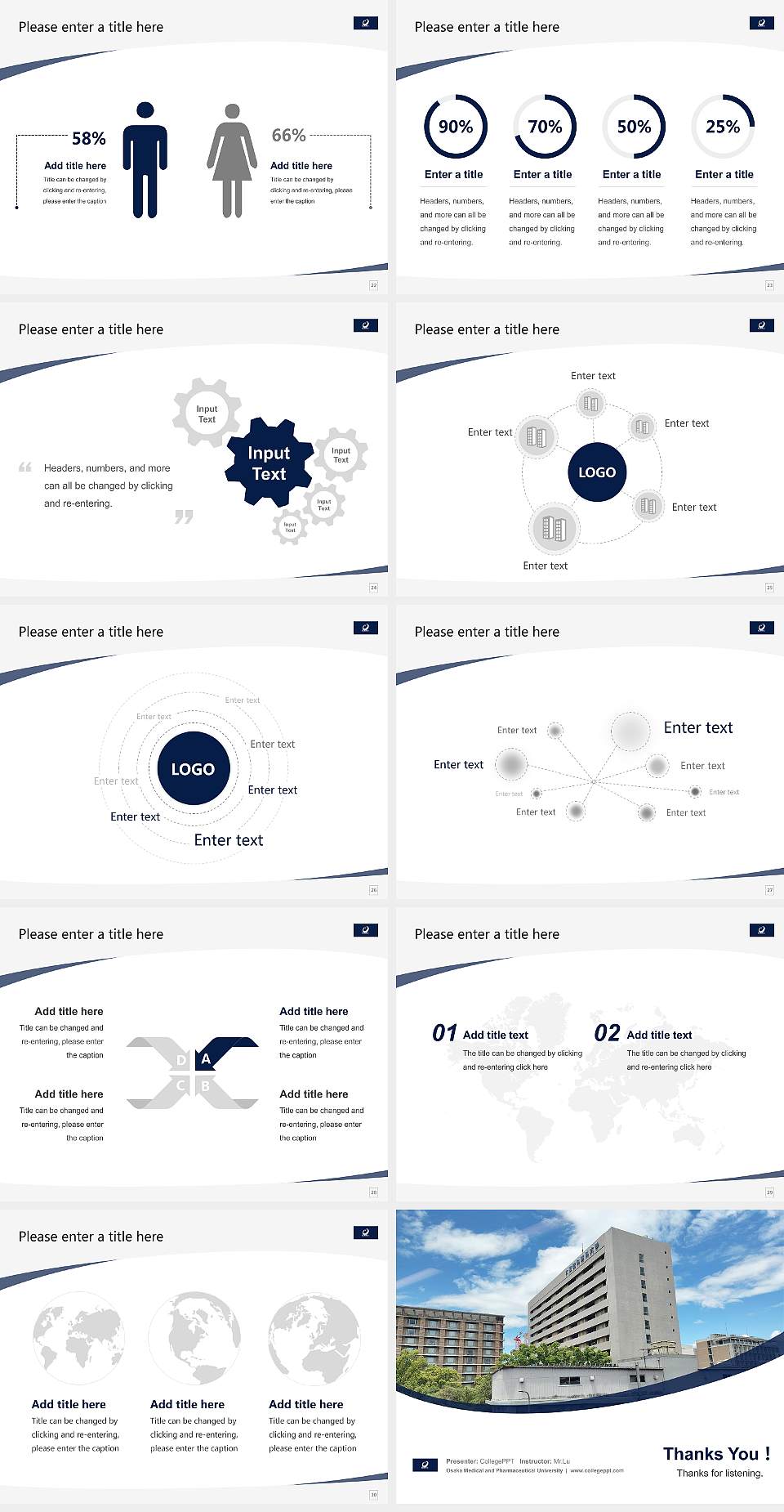 Osaka Medical and Pharmaceutical University Course/Courseware Creation PPT Template4:3 ratio PPT effect preview image4