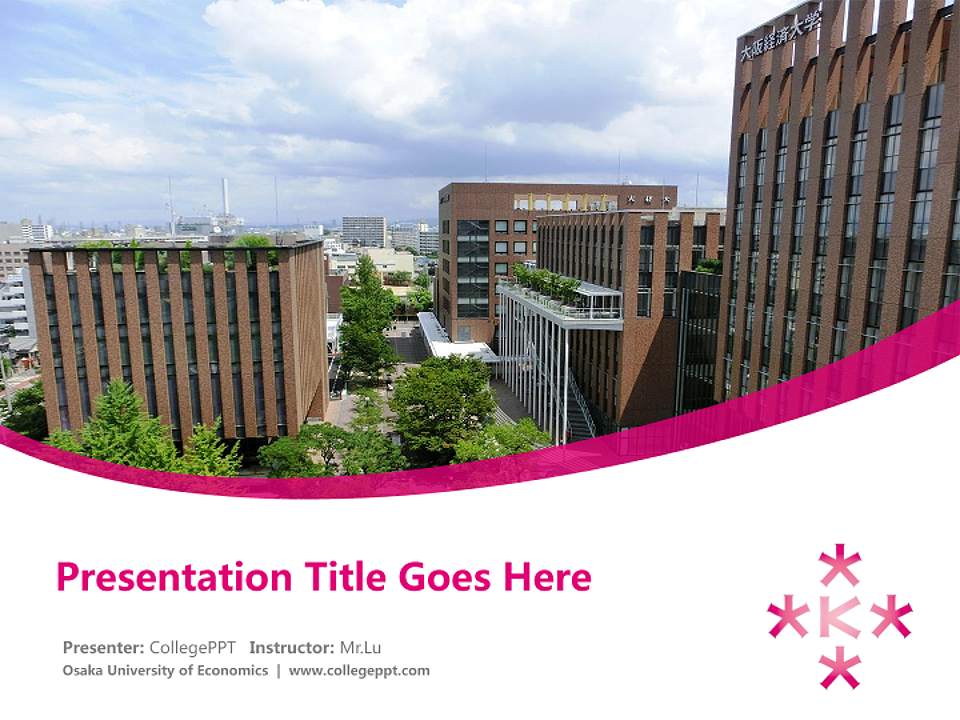 Osaka University of Economics Course/Courseware Creation PPT Template4:3 ratio PPT effect preview image5