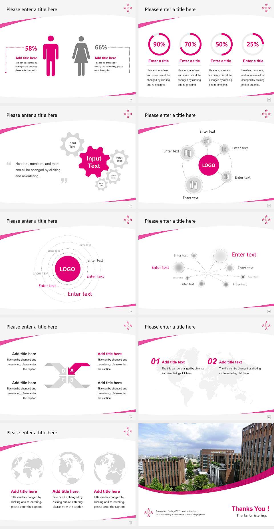 Osaka University of Economics Course/Courseware Creation PPT Template4:3 ratio PPT effect preview image4