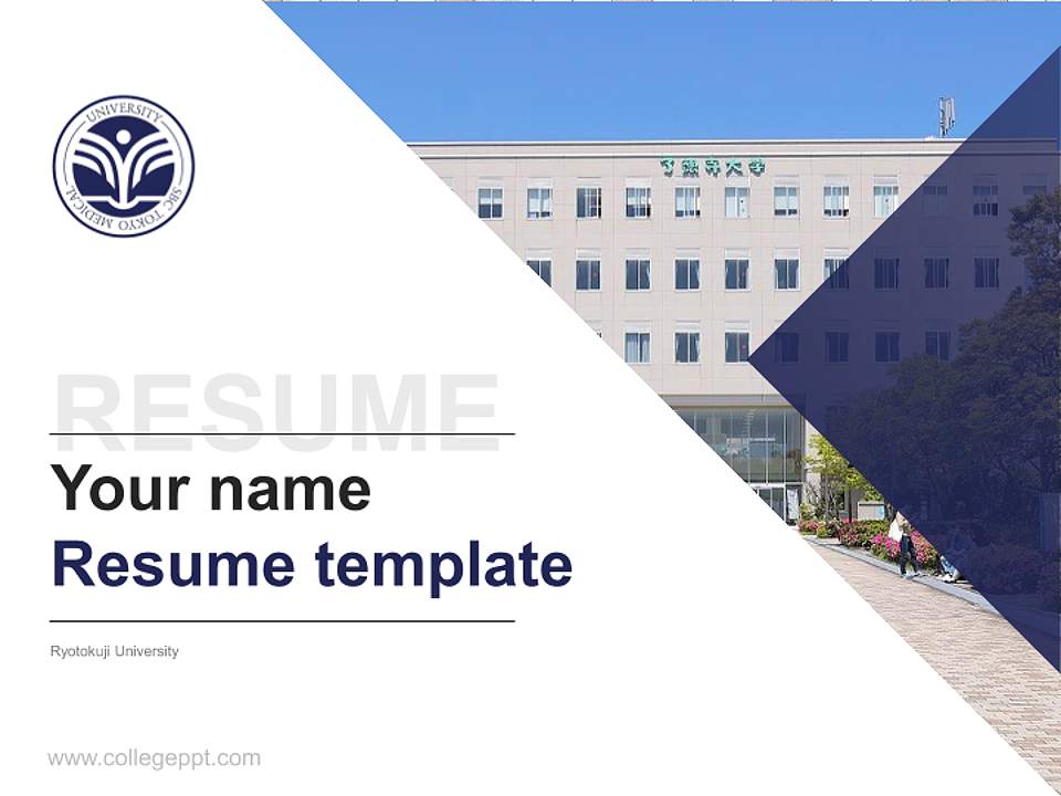 Ryotokuji University Resume PPT Template4:3 ratio PPT effect preview image5