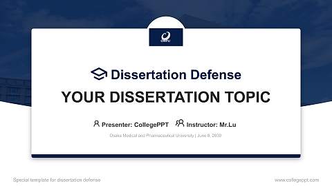 Osaka Medical and Pharmaceutical University Graduation Thesis Defense PPT Template