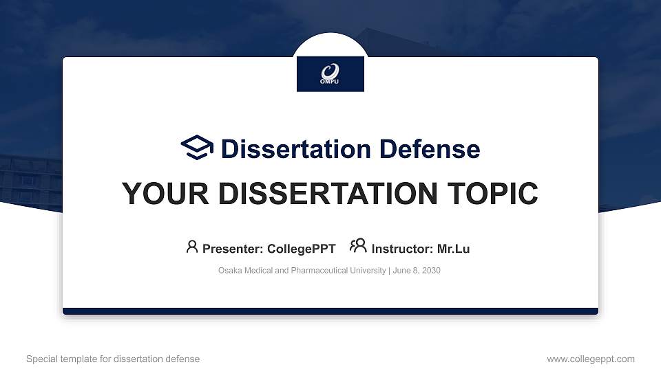 Osaka Medical and Pharmaceutical University Graduation Thesis Defense PPT Template16:9 ratio PPT effect preview image
