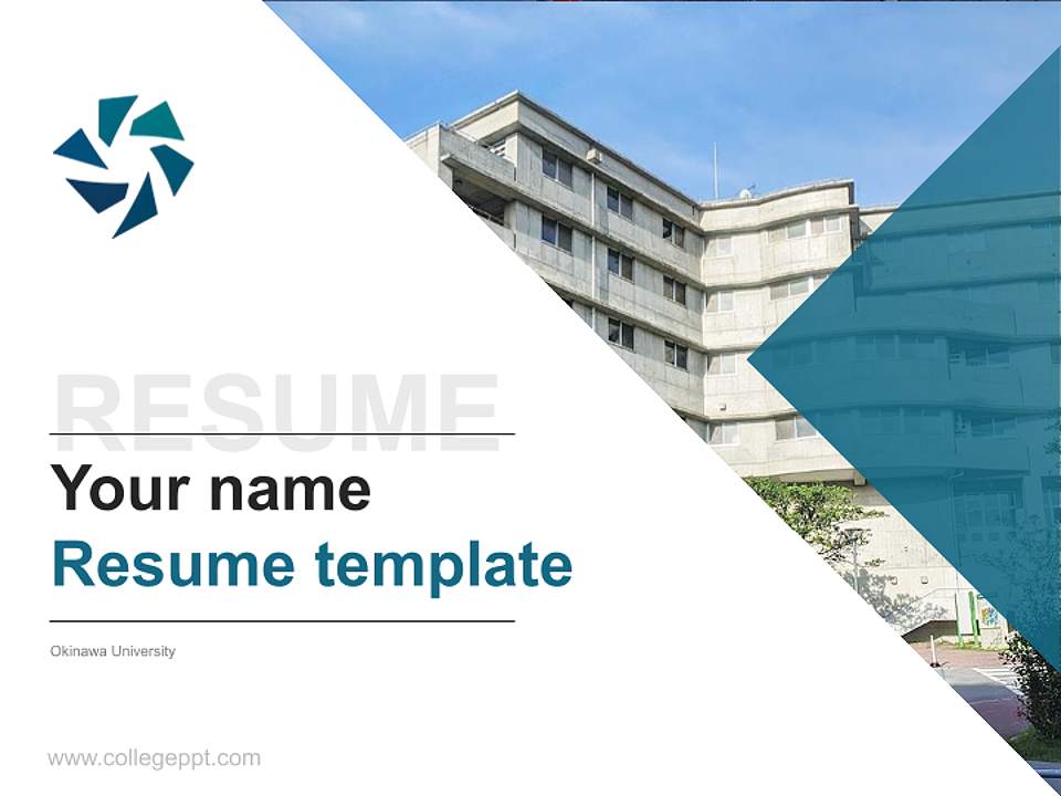 Okinawa University Resume PPT Template4:3 ratio PPT effect preview image5