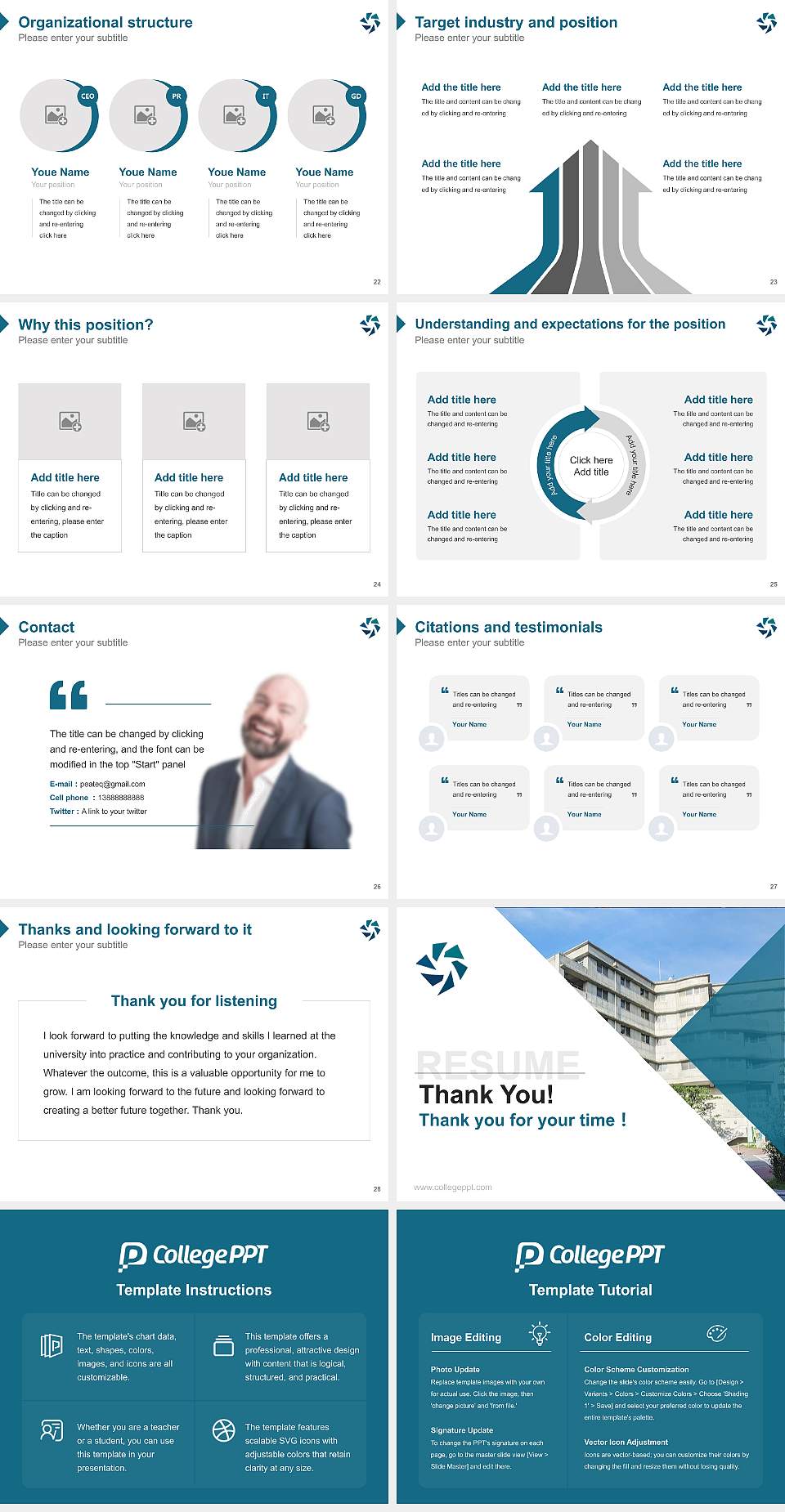 Okinawa University Resume PPT Template4:3 ratio PPT effect preview image4
