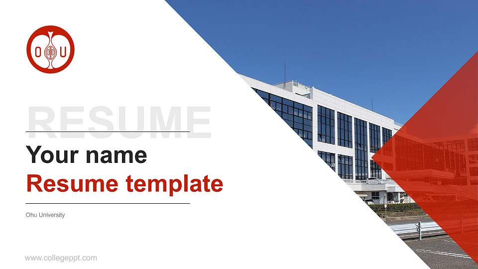 Ohu University Resume PPT Template16:9 ratio PPT effect preview image