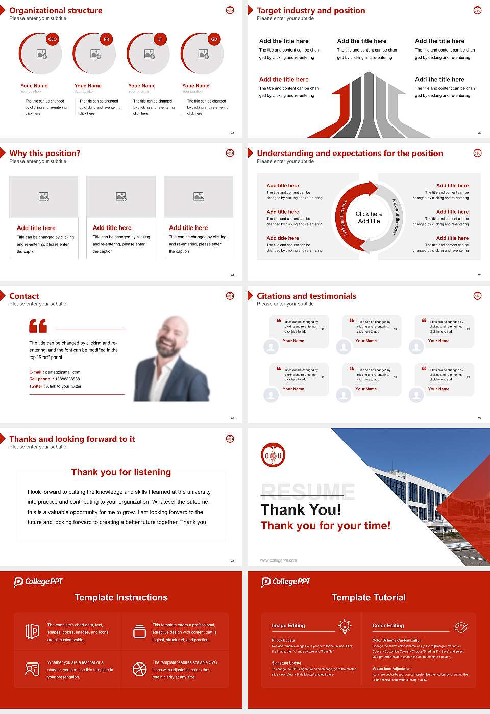 Ohu University Resume PPT Template16:9 ratio PPT effect preview image4