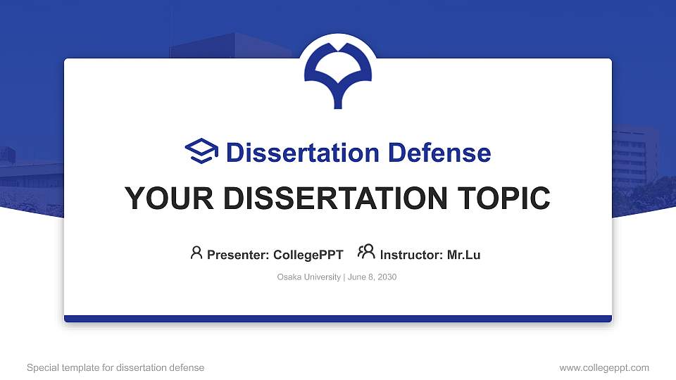 Osaka University Graduation Thesis Defense PPT Template16:9 ratio PPT effect preview image