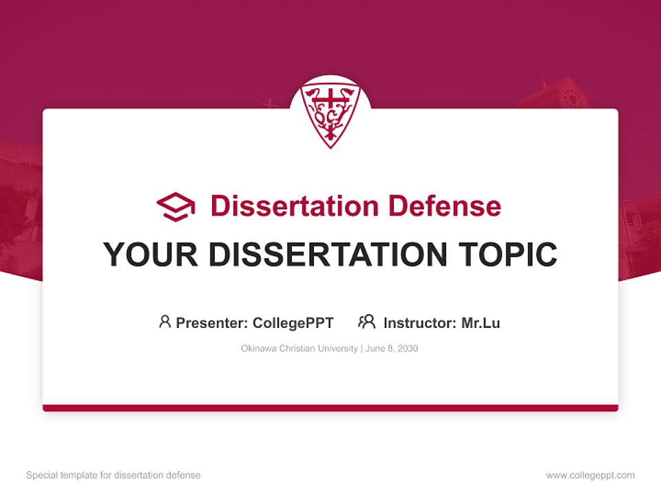 Okinawa Christian University Graduation Thesis Defense PPT Template4:3 ratio PPT effect preview image7