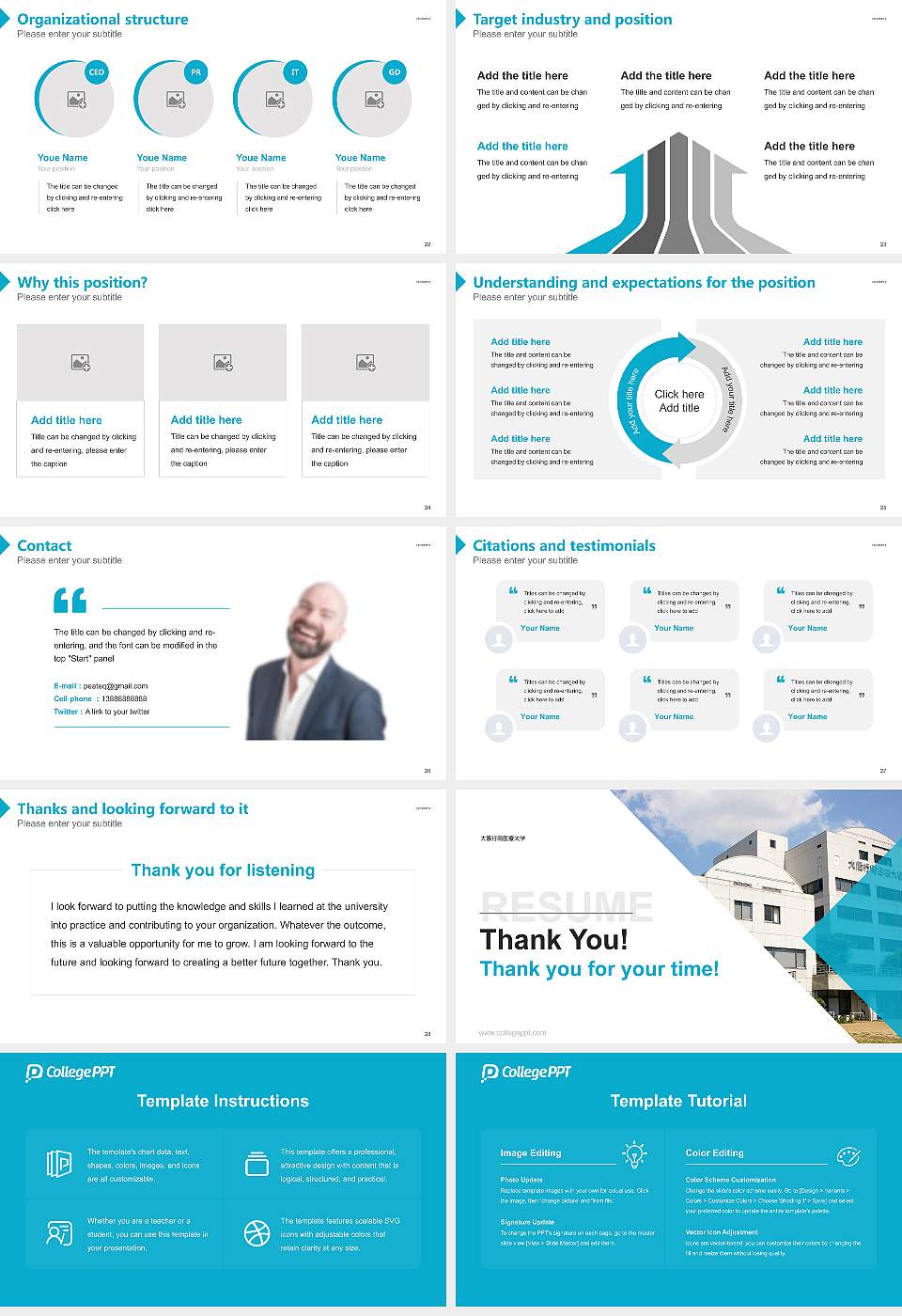 Osaka Yukioka College of Health Science Resume PPT Template16:9 ratio PPT effect preview image4