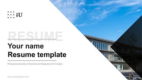 Professional University of Information and Management for Innovation Resume PPT Template
