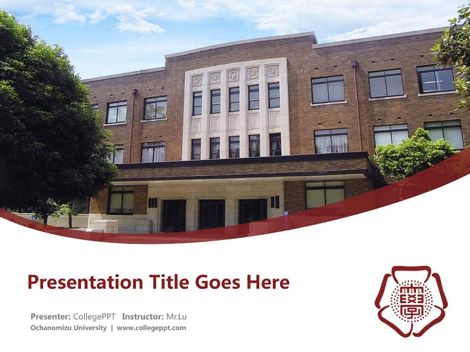 Ochanomizu University Course/Courseware Creation PPT Template4:3 ratio PPT effect preview image5
