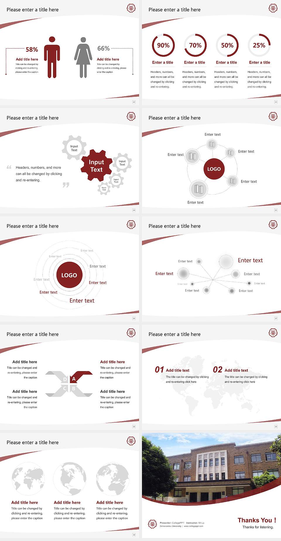 Ochanomizu University Course/Courseware Creation PPT Template4:3 ratio PPT effect preview image4