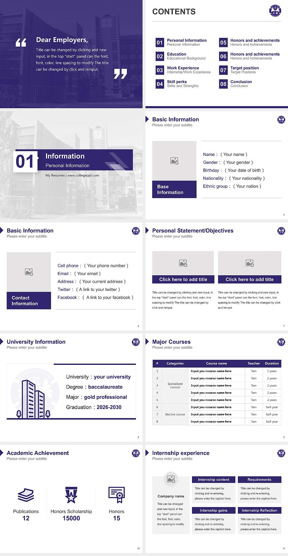 Osaka Kawasaki Rehabilitation University Resume PPT Template4:3 ratio PPT effect preview image2