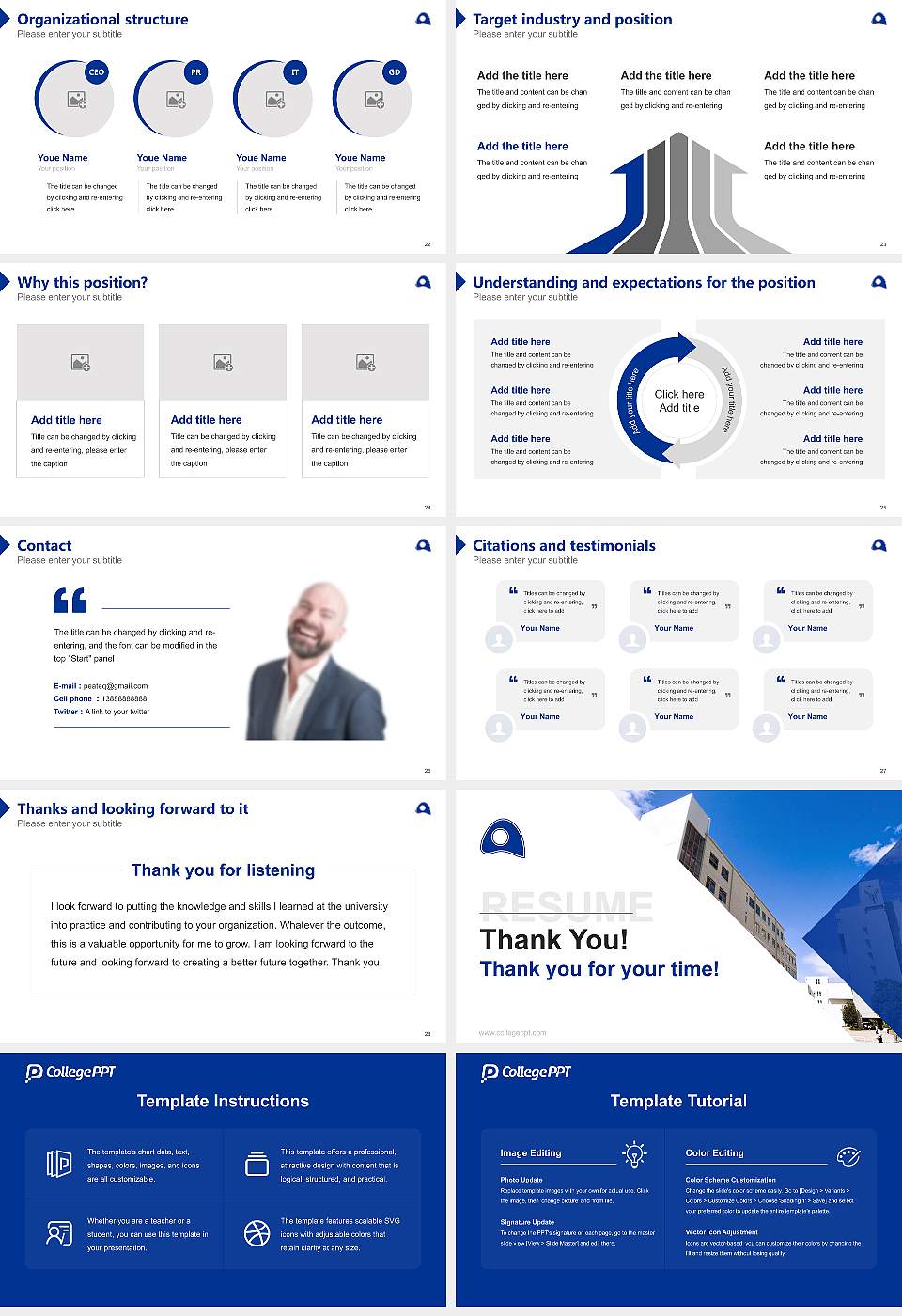 Osaka Aoyama University Resume PPT Template16:9 ratio PPT effect preview image4