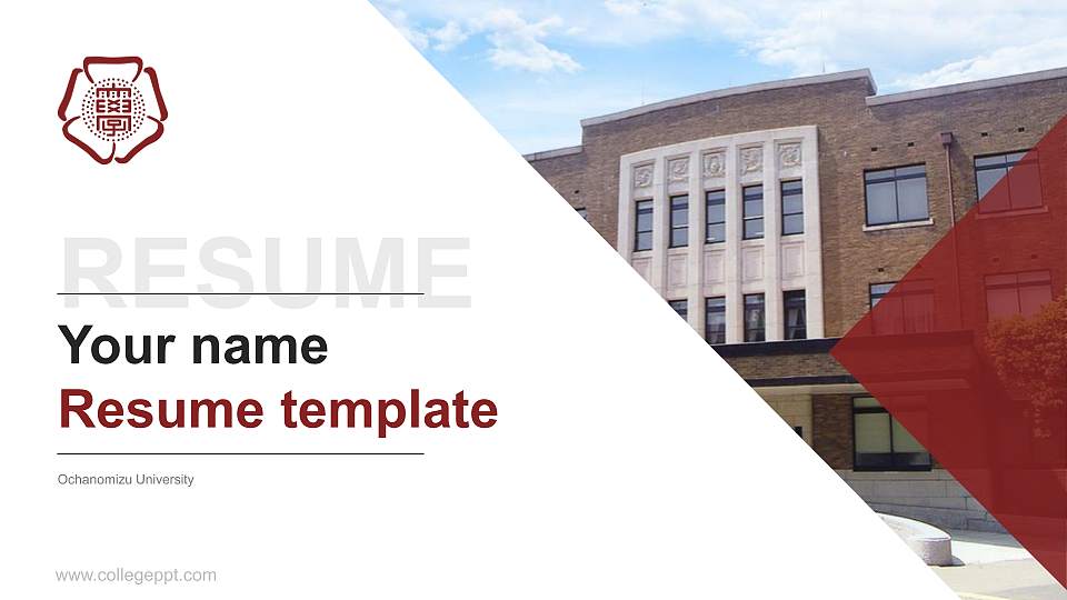 Ochanomizu University Resume PPT Template16:9 ratio PPT effect preview image