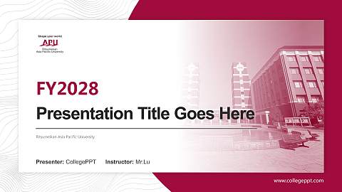 Ritsumeikan Asia Pacific University Academic Presentation/Research Findings Report PPT Template