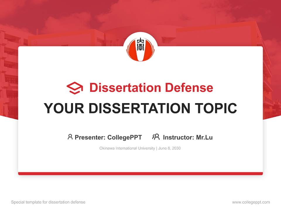 Okinawa International University Graduation Thesis Defense PPT Template4:3 ratio PPT effect preview image7