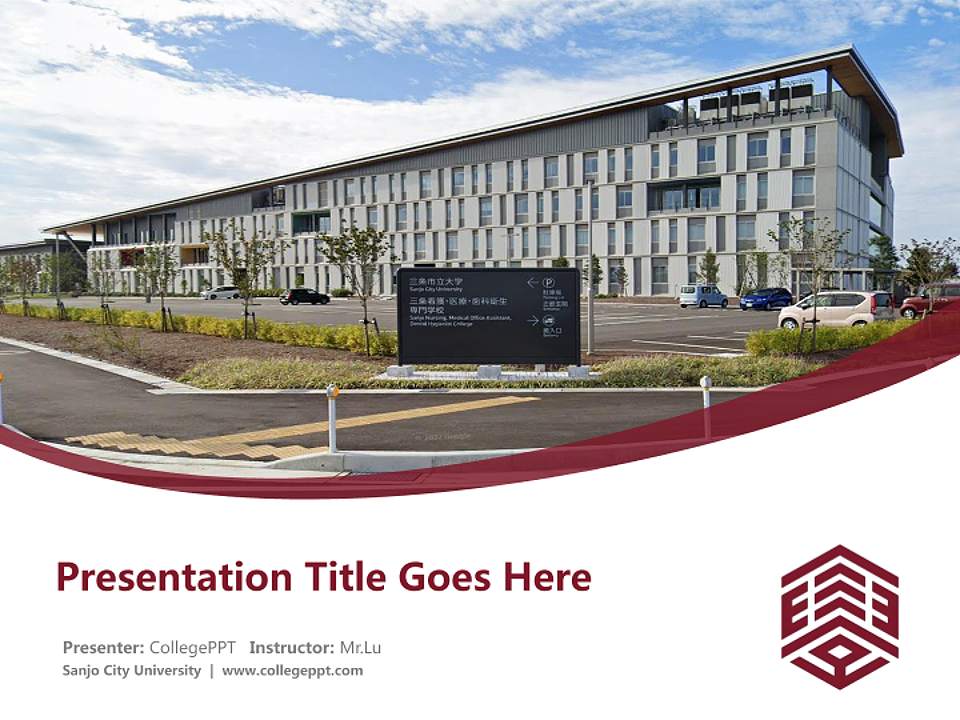 Sanjo City University Course/Courseware Creation PPT Template4:3 ratio PPT effect preview image5