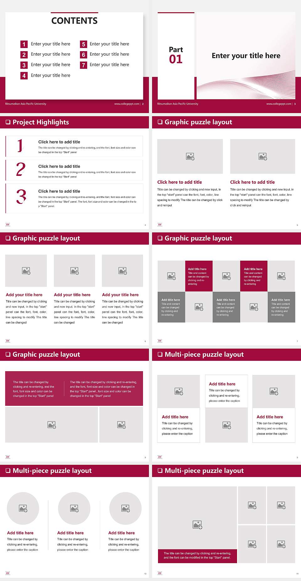 Ritsumeikan Asia Pacific University General PPT Template4:3 ratio PPT effect preview image2