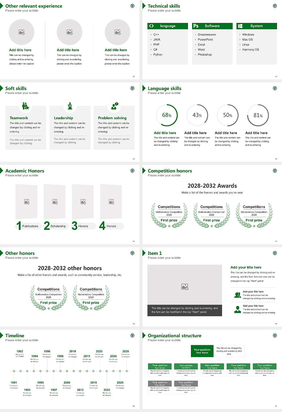 Rakuno Gakuen University Resume PPT Template16:9 ratio PPT effect preview image3