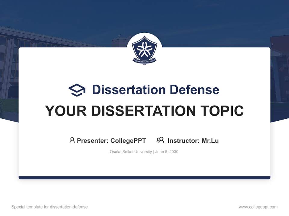 Osaka Seikei University Graduation Thesis Defense PPT Template4:3 ratio PPT effect preview image7