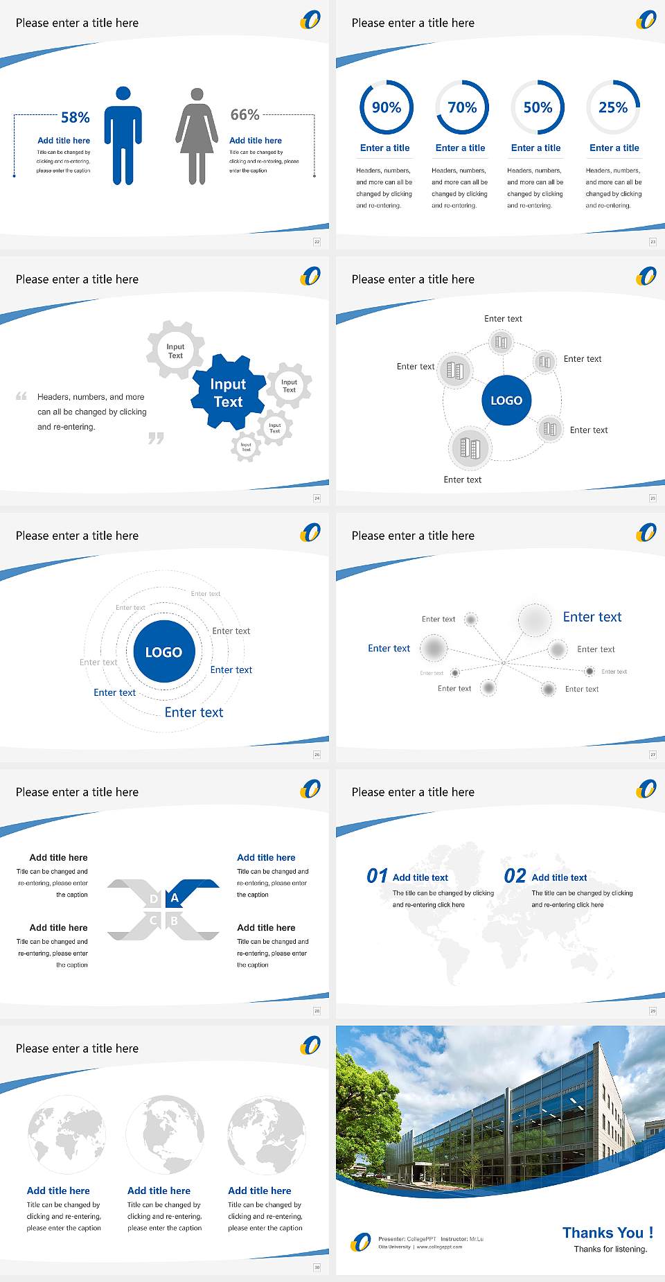 Oita University Course/Courseware Creation PPT Template4:3 ratio PPT effect preview image4