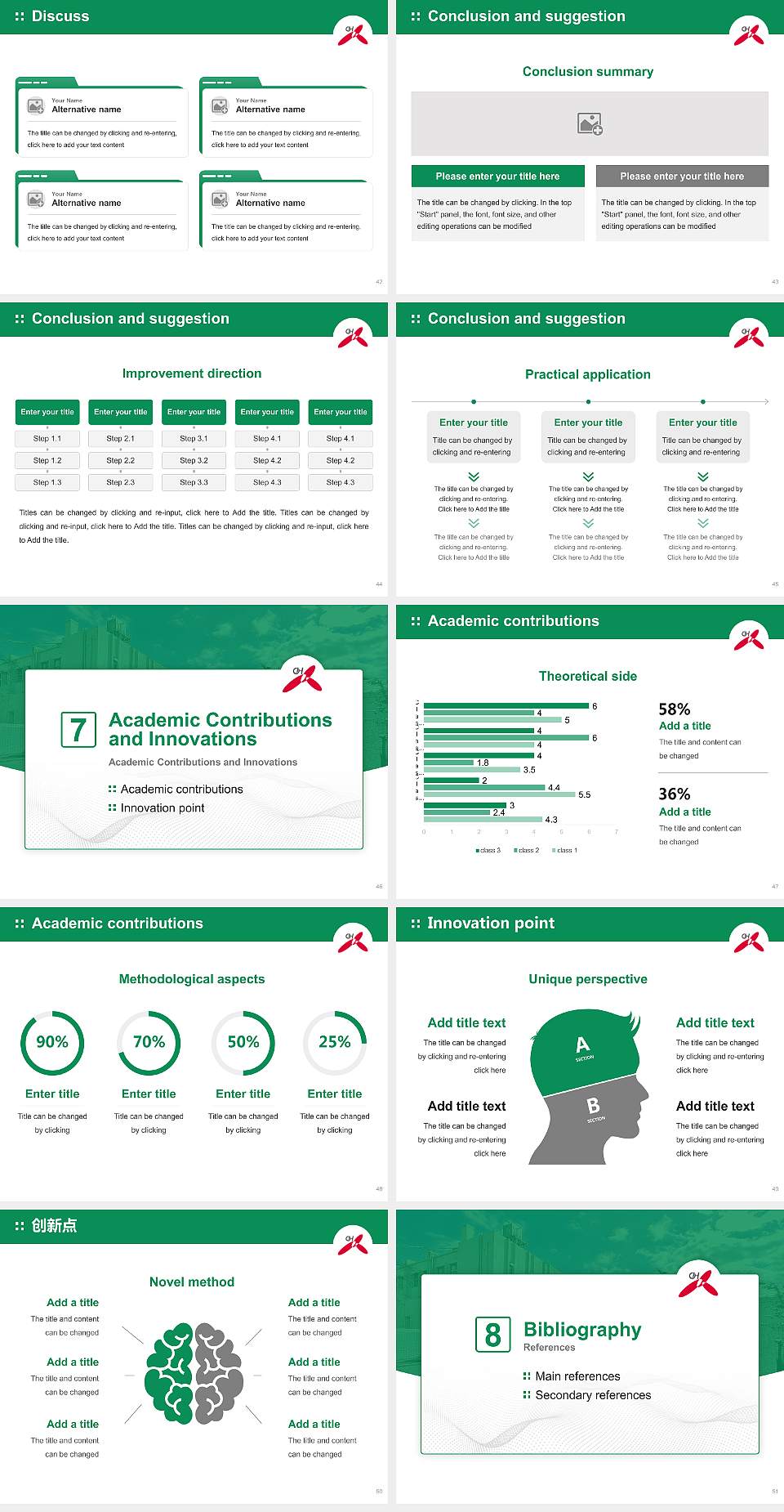 Ohkagakuen University Graduation Thesis Defense PPT Template4:3 ratio PPT effect preview image6
