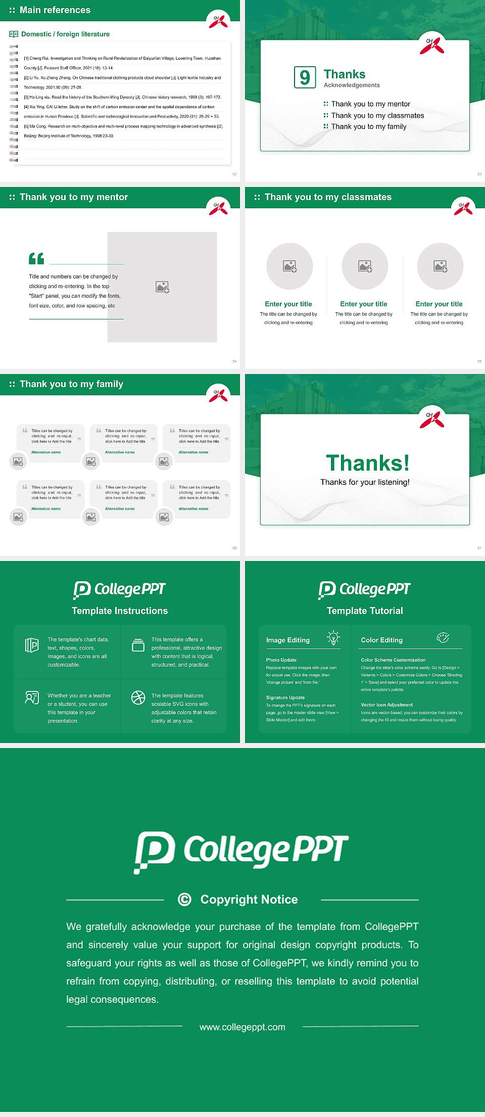 Ohkagakuen University Graduation Thesis Defense PPT Template4:3 ratio PPT effect preview image7