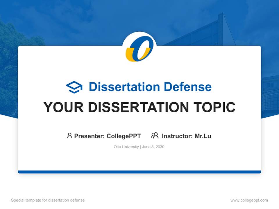 Oita University Graduation Thesis Defense PPT Template4:3 ratio PPT effect preview image7