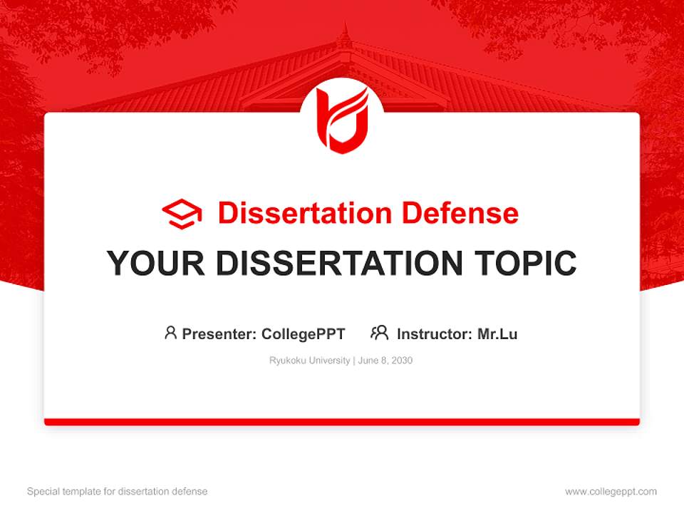 Ryukoku University Graduation Thesis Defense PPT Template4:3 ratio PPT effect preview image7