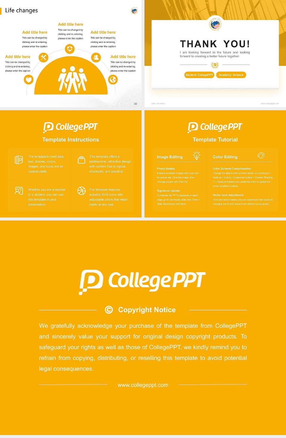 Saku University National Scholarship Defense PPT Template4:3 ratio PPT effect preview image4