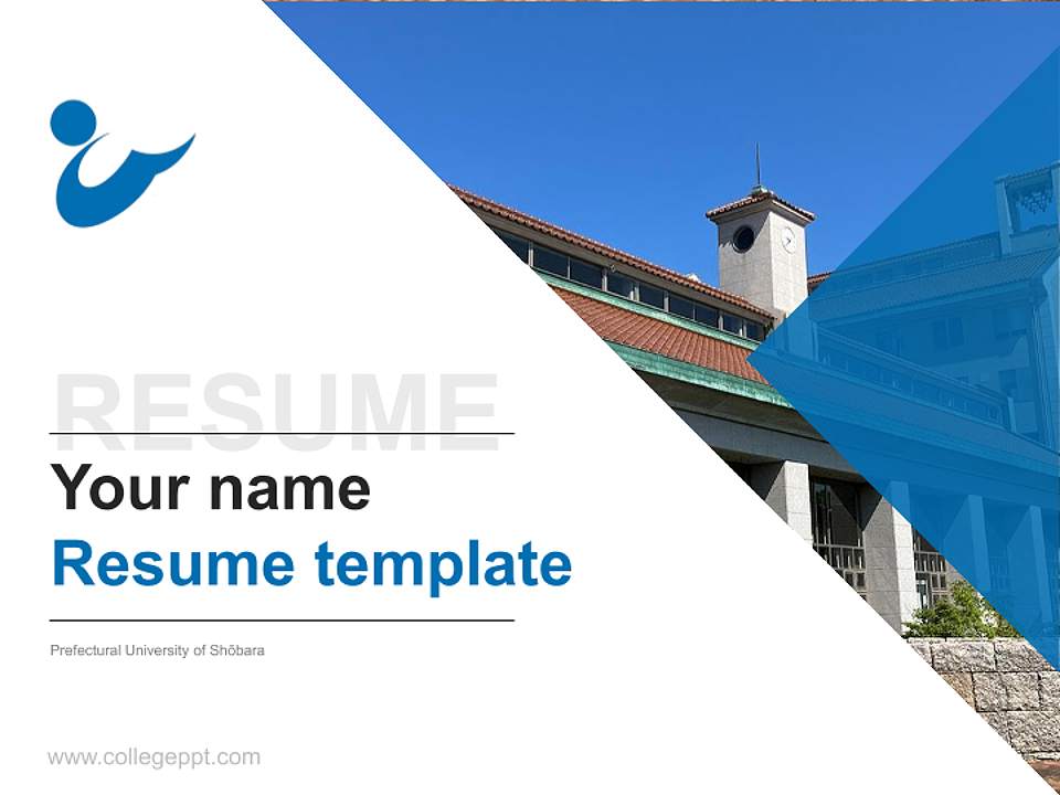 Prefectural University of Shōbara Resume PPT Template4:3 ratio PPT effect preview image5