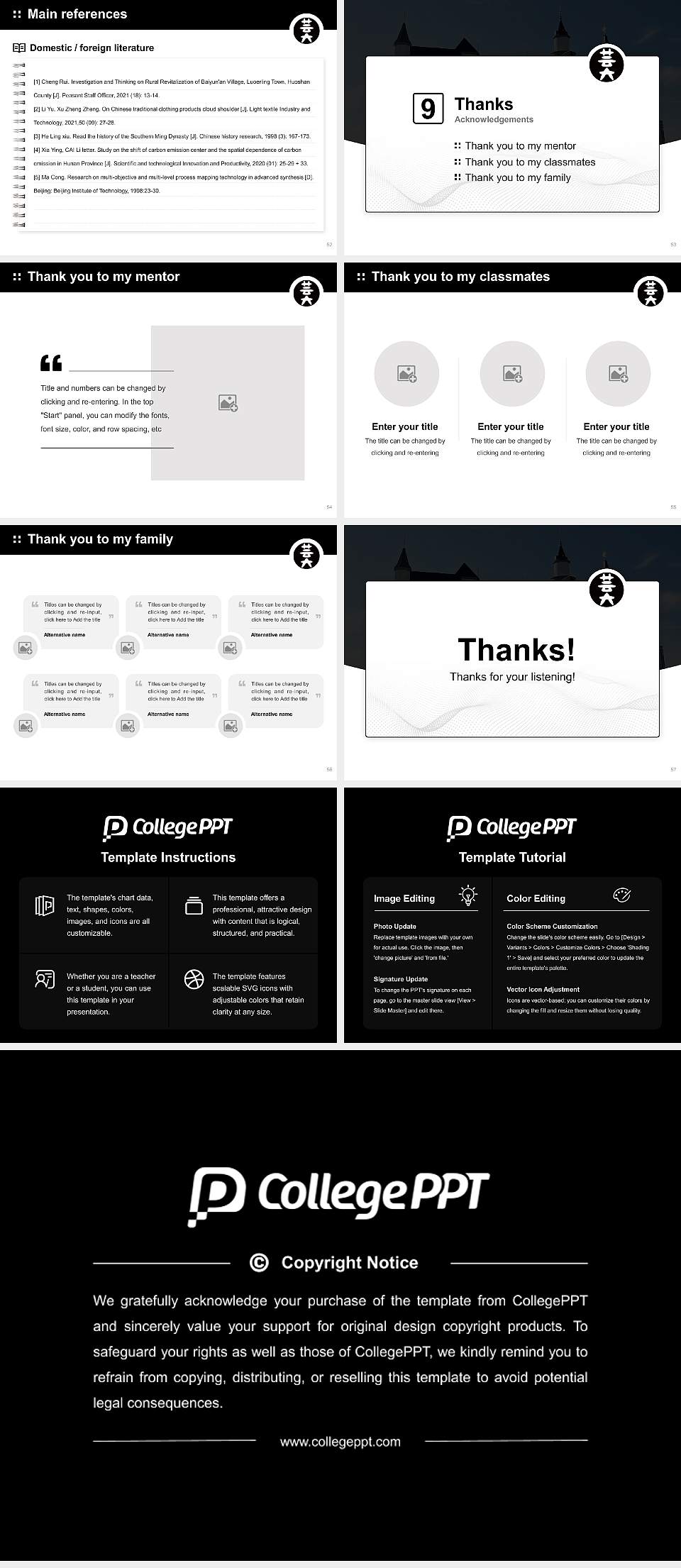 Osaka University of Arts Graduation Thesis Defense PPT Template4:3 ratio PPT effect preview image7