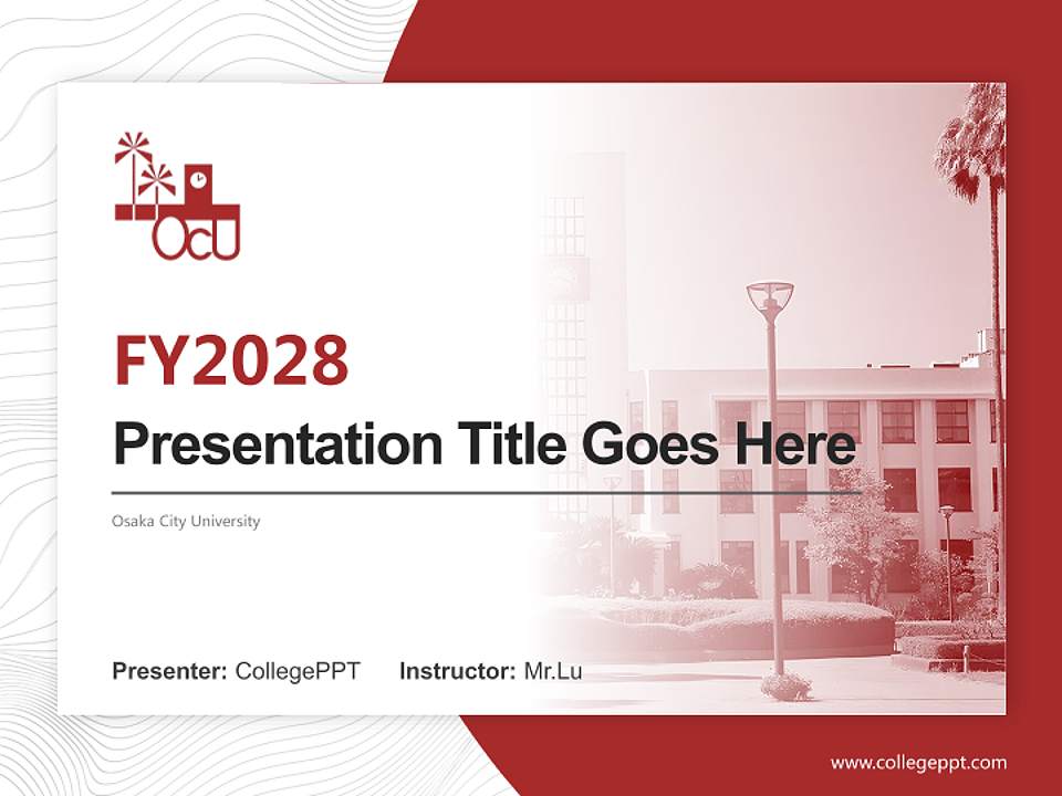 Osaka City University Academic Presentation/Research Findings Report PPT Template4:3 ratio PPT effect preview image5