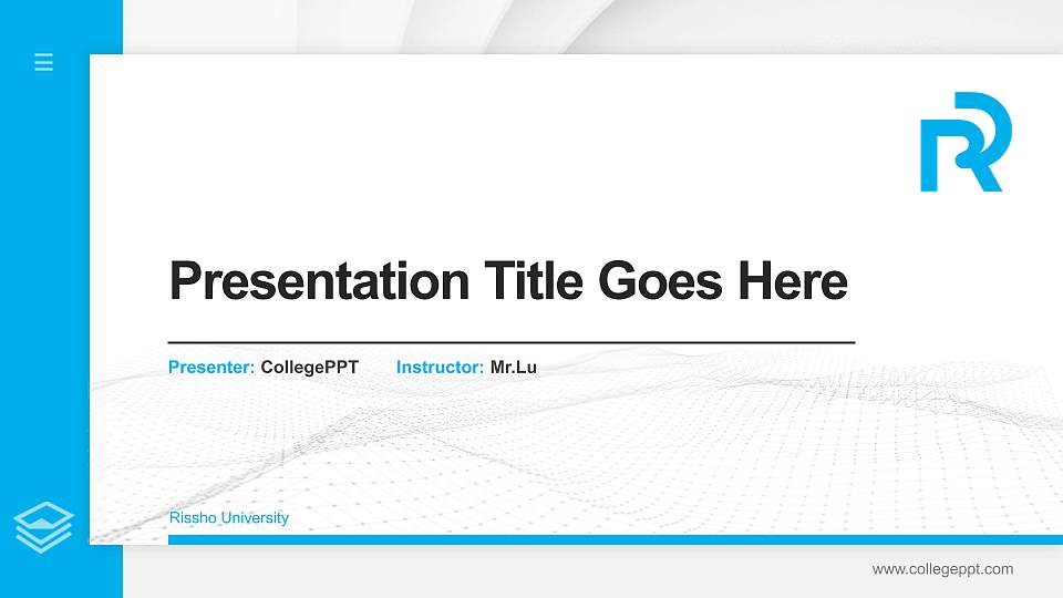Rissho University Thesis Proposal/Graduation Defense PPT Template16:9 ratio PPT effect preview image